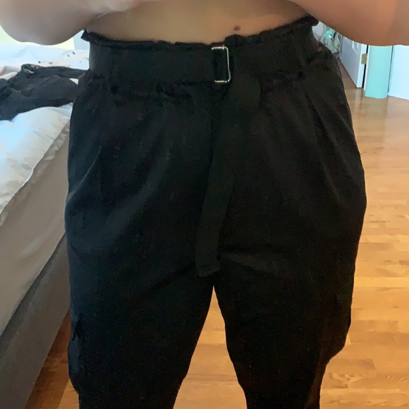 Black Cargo Dress Pants. Slightly shiny material! - Picture 3 of 3